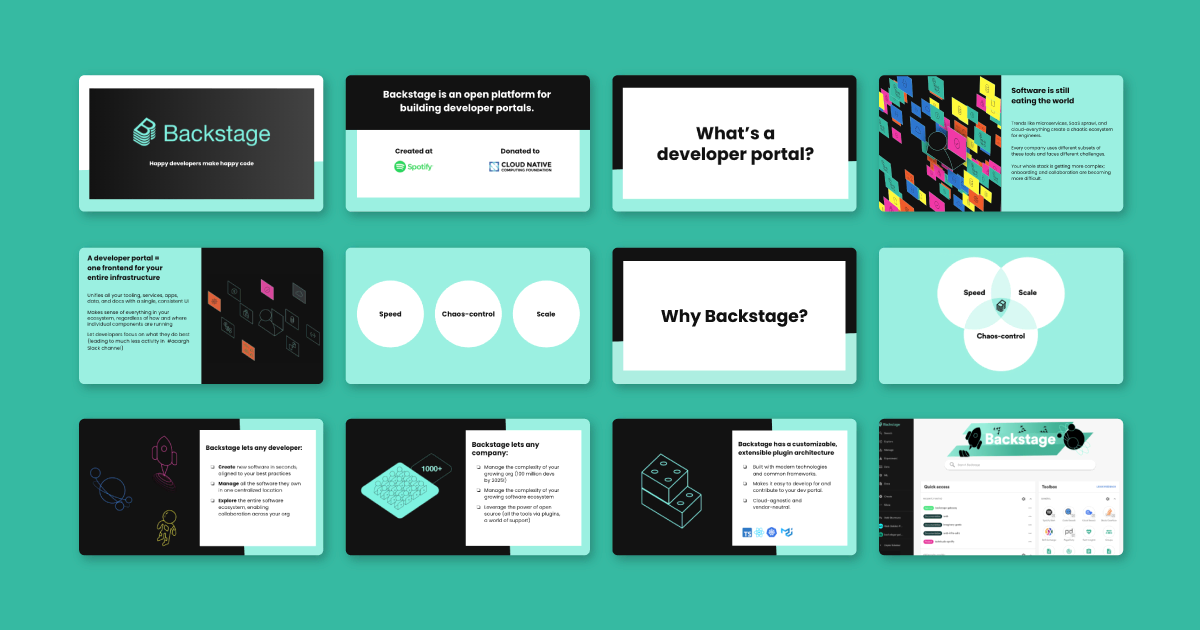 Thumbnail images of a Google Slides deck that we built for anyone to copy and share.